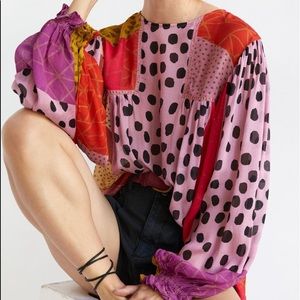 Anthropologie Miranda Peasant Blouse by Bl-nk